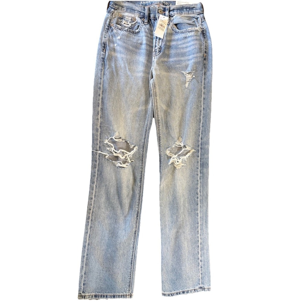 NWT American Eagle Low Rise Baggy Comfort Stretch Waist Jeans, Size 000 Regular